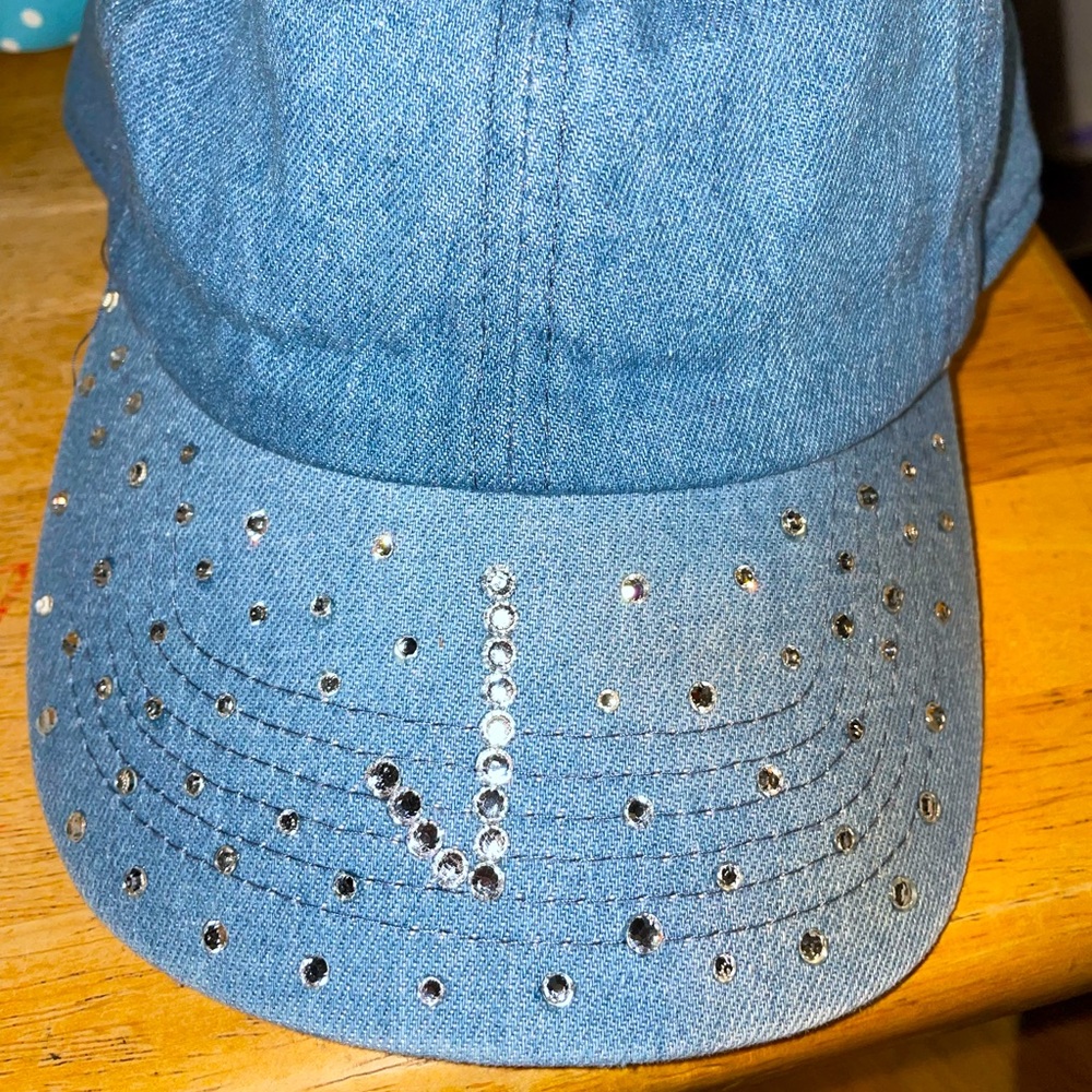 Letter J rhinestone cap